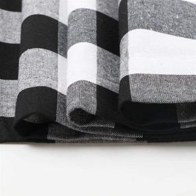 img 2 attached to OurWarm Buffalo Plaid Check Table Runner: Reversible Cotton Burlap Kitchen Decor for Christmas Holiday Home Decorations - Farmhouse Black and White, 14 x 72 Inch