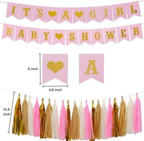 img 2 attached to 🎀 Delightful Baby Shower Decorations for Girls: It's A Girl Banner, Pink & Gold Party Supplies Kit