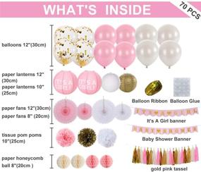 img 3 attached to 🎀 Delightful Baby Shower Decorations for Girls: It's A Girl Banner, Pink & Gold Party Supplies Kit