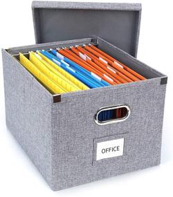 img 4 attached to 🗂️ Enhanced Collapsible Hanging File Storage Boxes: Streamlined Sliding Rail, Spacious Organizer for Letter/Legal File Storage, Office Box (Gray-1pack)