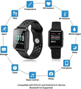 img 2 attached to ⌚️ 1.3" Fitness Tracker: Blood Pressure, Heart Rate, Sleep Monitor, Pedometer, Calorie Counter, IP67 Waterproof Smartwatch for Women, Men, Kids (3 Colors)