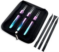🧵 cooyeah vinyl tweezers weeding kit: 6-piece stainless steel crafting toolkit for silhouettes, lettering, and adhesive vinyl sticker craft logo