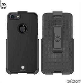 img 2 attached to 📱 Чехол Gunmetal Grey BELTRON с клипсой для пояса для iPhone SE 2020, 8 и 7 - Полная защита и вращающийся чехол с клипсой для пояса и подставкой