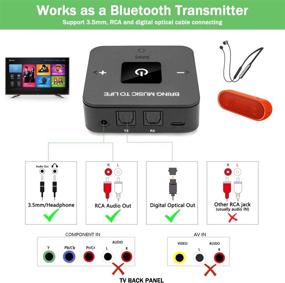 img 3 attached to 🎧 Golvery Bluetooth V5.0 Transmitter and Receiver: Wireless Audio Adapter for TV, Headphones, Speaker, and Car Stereo - aptX Low Latency for HiFi Sound, 25 Hours Playtime