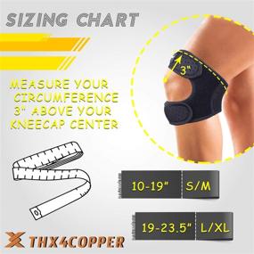 img 2 attached to 🦵 Thx4COPPER Compression Dual Patella Knee Brace with Adjustable Knee Strap Support for Pain Relief, Running, Jumper, Gym, Arthritis, Tendonitis, Injury Recovery, Joint and Muscle Support