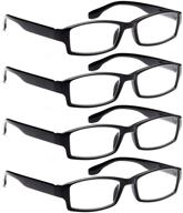 👓 altec vision spring hinge reading glasses for men and women - set of 4 pairs, ideal readers for better vision logo