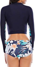 img 1 attached to 👙 JadeRich Women's Fashion Pattern Long Sleeve Tankini Sets: Ultimate UPF 50+ Rash Guard Swimwear for Sun Protection