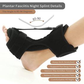 img 1 attached to 👣 Upgraded Multi Adjustable Plantar Fasciitis Night Splint: Ankle Brace for Foot Drop, Arch Pain & Achilles Tendonitis Support - Women & Men