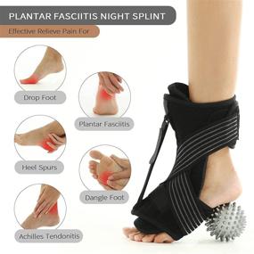 img 2 attached to 👣 Upgraded Multi Adjustable Plantar Fasciitis Night Splint: Ankle Brace for Foot Drop, Arch Pain & Achilles Tendonitis Support - Women & Men