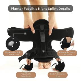 img 3 attached to 👣 Upgraded Multi Adjustable Plantar Fasciitis Night Splint: Ankle Brace for Foot Drop, Arch Pain & Achilles Tendonitis Support - Women & Men