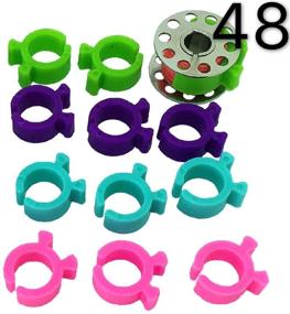 img 4 attached to PeavyTailor Bobbin Holder 48Pcs Bobbin Clips | Thread Organizers for Sewing Machines | Bobbin Clamps & Spool Huggers | Sewing Kit Organizer to Prevent Unwinding Thread Tails