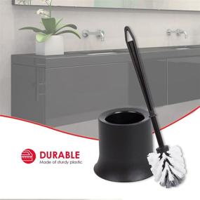 img 3 attached to 🚽 Home Basics Plastic Toilet Brush with Compact Holder - Sturdy, Deep Cleaning, Black | Ideal for Bathroom Storage