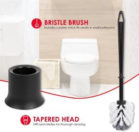 img 1 attached to 🚽 Home Basics Plastic Toilet Brush with Compact Holder - Sturdy, Deep Cleaning, Black | Ideal for Bathroom Storage