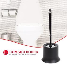 img 2 attached to 🚽 Home Basics Plastic Toilet Brush with Compact Holder - Sturdy, Deep Cleaning, Black | Ideal for Bathroom Storage