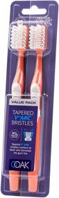 img 3 attached to 🦷 Ooak Toothbrush: Tapered V++Arc Soft Bristles, XL Brush Head 2 Pack Coral - Gentle yet Powerful Oral Care!
