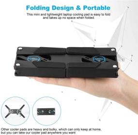 img 3 attached to 💻 Laptop Cooling Pad - STSUNEU Folding Cooling Pad with 2 Fans, USB Laptop Cooler Stand with LED Light, Quiet Notebook Computer Cooling Pad