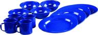 🍽️ coleman 12 piece blue enamel dinnerware set логотип