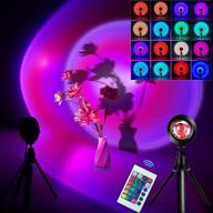 🌈 16 colors rgb sunset lamp projection: remote control rainbow led light for photography, party, and christmas decor логотип