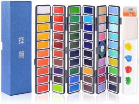 img 4 attached to 🎨 Xileyw Watercolor Paint Set - 58 Assorted Colors: Professional Portable Pocket Sketch Set for Artists, Kids & Adults - Ideal for Field Sketching & Outdoor Painting