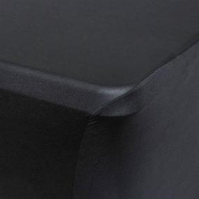 img 1 attached to 🖤 Universal Rectangular Fitted Tablecloth Protector - Obstal 6ft Stretch Spandex Table Cover for Standard Folding Tables, Ideal for Wedding, Banquet, and Party Decorations – Black, 72L x 30W x 30H inches