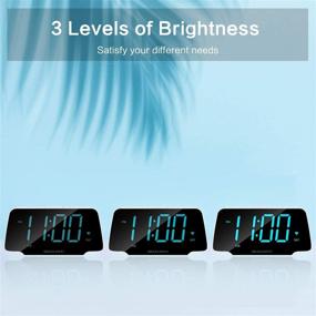 img 2 attached to SHANLONYI 9-Inch Blue LED Display Alarm Clock Radio for Bedroom with 3 Dimmer, Snooze, FM Radio, 12/24H, Auto DST, USB Chargers, Battery Backup - Ideal for Kids, Heavy Sleepers, Elderly