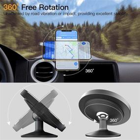 img 1 attached to 💻 PZOZ Magnetic Car Mount for MagSafe iPhone 12: 360° Adjustable Holder for Dashboard with Mag Safe Compatibility (Black)
