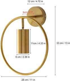 img 3 attached to 🔆 Traseia LED Wall Sconce Modern Indoor Wall Light Fixture for Bedroom Bathroom Living Room, Hotel, Bar Hallway - Metal Wall Lamp (Gold, AC110-277V)