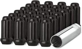 img 4 attached to 🔧 Set of 24 Black 14x1.5 Closed End Duplex XL Spline Lug Nuts for Custom Wheels