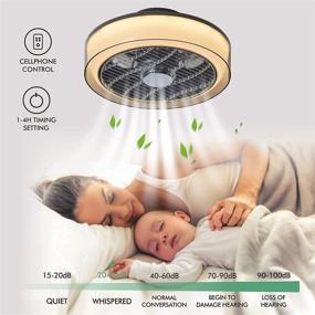 img 1 attached to 🌀 CHANFOK 16 inches Ceiling Fan with Light - Bladeless LED Low Profile Flush Mount Fan-Light Combo with Remote Control