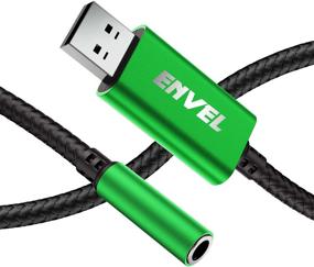 img 4 attached to ENVEL USB to 3.5mm Jack Audio Adapter, External Stereo Sound Card for PS4/PS5/PC/Laptop, Built-in Chip TRRS 4-Pole Mic-Supported USB to Headphone Adapter (Green)