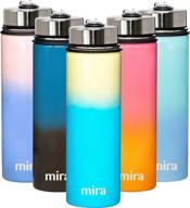 mira 22 oz stainless steel vacuum insulated water bottle - keeps cold for 24 hours, hot for 12 hours - double walled travel flask - coast line: ultimate hydration companion логотип