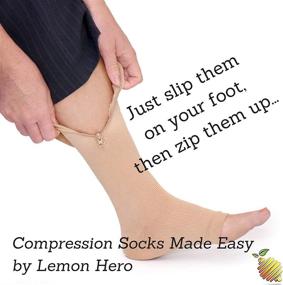 img 1 attached to 🧦 Medical Compression Socks with Zipper and Open Toe Design for Enhanced Skin Protection and Comfort