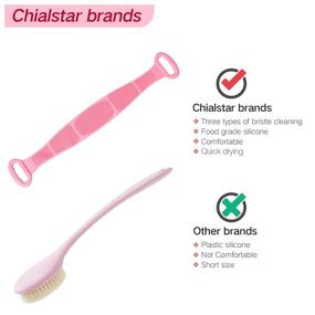 img 2 attached to 🛀 CHIALSTAR Silicone Back Scrubber for Shower - Exfoliating Bath Brush with Hook, Deep Cleaning and Blood Circulation Stimulator - for Men and Women