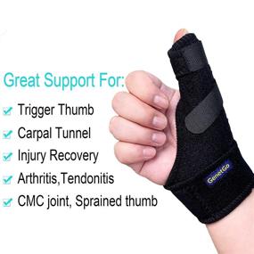 img 3 attached to 👍 Thumb Splint - Thumb Spica Support Brace Stabilizer for Pain, Sprains, Arthritis, Tendonitis (Right or Left Hand) - Black