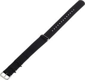 img 1 attached to Stylish Hadley Roma MS4210RA 200 Nylon Black Watchband: Durable and Fashionable Choice