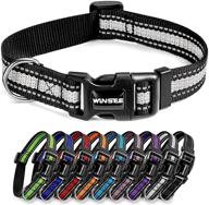 🐶 reflective dog collar - winsee adjustable puppy collars with quick release buckle for small medium large extra large dogs cats rabbits - breathable nylon pet collar (5 sizes, 9 colors) logo