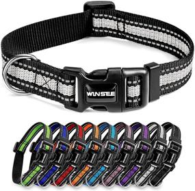 img 2 attached to 🐶 Reflective Dog Collar - WINSEE Adjustable Puppy Collars with Quick Release Buckle for Small Medium Large Extra Large Dogs Cats Rabbits - Breathable Nylon Pet Collar (5 Sizes, 9 Colors)