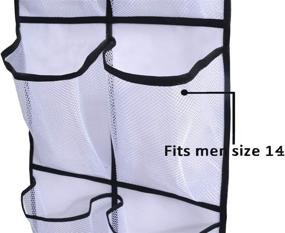 img 2 attached to 👞 Efficient Shoe Storage Solution: MISSLO Over The Door Shoe Organizer with 12 Large Mesh Pockets - 2 Pack, Perfect for Narrow Closet Doors in White