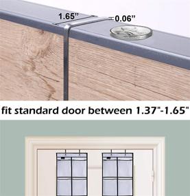 img 1 attached to 👞 Efficient Shoe Storage Solution: MISSLO Over The Door Shoe Organizer with 12 Large Mesh Pockets - 2 Pack, Perfect for Narrow Closet Doors in White