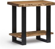 🪵 alaterre furniture alpine live edge solid wood end table in natural finish logo