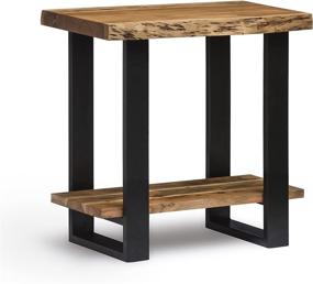 img 3 attached to 🪵 Alaterre Furniture Alpine Live Edge Solid Wood End Table in Natural Finish