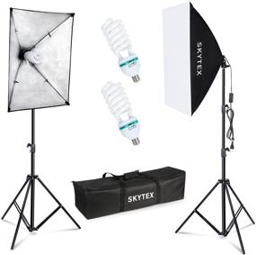 img 4 attached to 📸 Optimized Softbox Lighting Kit for Photography and Video Recording - Includes 2x20x28in Soft Box, 2x135W 5500K E27 Bulb, Ideal Studio Lights Equipment for Camera Shooting
