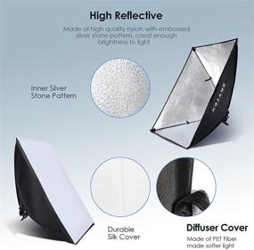 img 1 attached to 📸 Optimized Softbox Lighting Kit for Photography and Video Recording - Includes 2x20x28in Soft Box, 2x135W 5500K E27 Bulb, Ideal Studio Lights Equipment for Camera Shooting