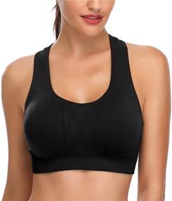 img 3 attached to Pack of 3 Padded Strappy Sports Bras for Women - Top Activewear for Yoga, Running, and Fitness