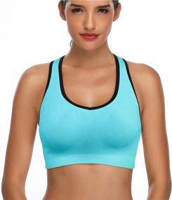 img 1 attached to Pack of 3 Padded Strappy Sports Bras for Women - Top Activewear for Yoga, Running, and Fitness