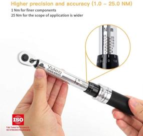 img 3 attached to 🚴 Bicycle Torque Wrench Set 1/4 Inch - Yoleo Drive Click Torque Wrench (1-25 Nm / 9-221 in.-lb.) for Road & Mountain Bikes Maintenance Kit - Enhanced Accuracy and Portability - Including Motorcycle Multitool