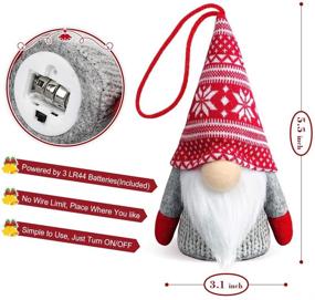 img 2 attached to LURLIN Gnome Christmas Ornaments: Handmade Swedish Tomte Gnomes with LED Lights - 4 Pack Scandinavian Santa Elf Plush Table Ornaments for Christmas Tree Hanging Decoration and Home Decor