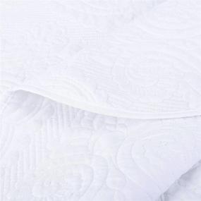 img 1 attached to 🛏️ Bed Blanket Twin Size 60 x 80 - Lightweight Microfiber Coverlet with 2 Pillow Sham - White Soft Blanket for Kids - Ideal for Sofa, Couch, Bed, Camping, Travel - Winter Summer Essential