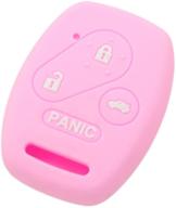 segaden silicone cover protector case holder skin jacket compatible with honda 3+1 button remote key fob cv2206 pink logo