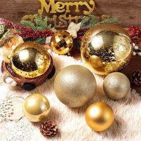 img 1 attached to Shatterproof Gold Mercury Christmas Ball Ornaments – 4PC Set (10cm-4”) – Perfect for Holiday Party Decorations and Festive Décor